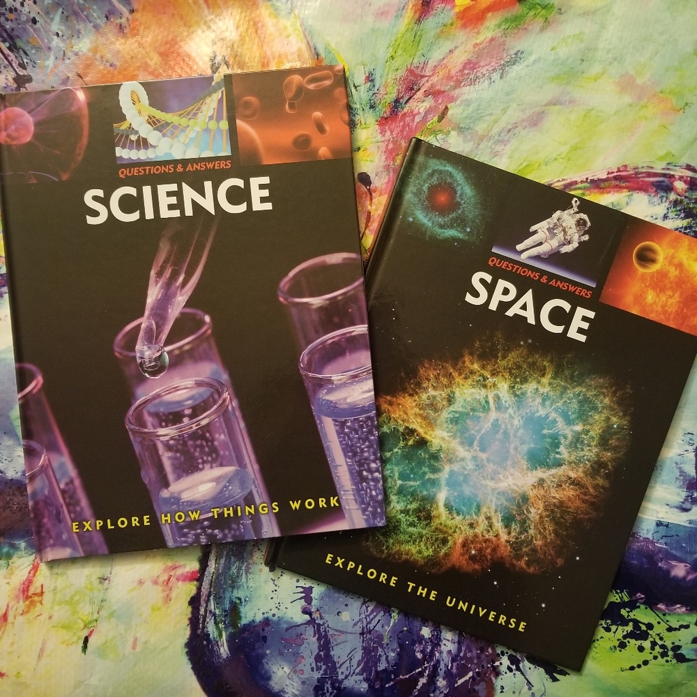Set of 2 Books: Q & A, Explore Science & Space Book Kids Education Bundle NWT